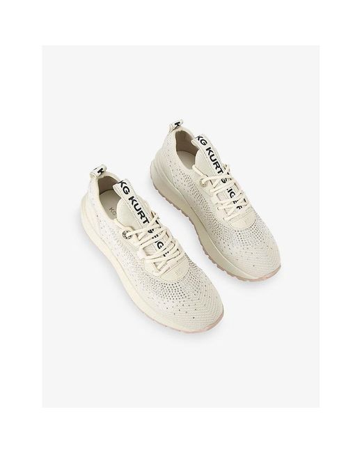 KG by Kurt Geiger White Louisa Knitted Gem Low-Top Trainers