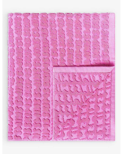 Skims Pink Signature Swim Logo Cotton-terry Beach Towel 165cm X 101cm