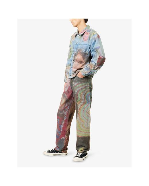 Levi's Blue Levi's X Denim Tears Photographic-Print Denim Trucker Jacket