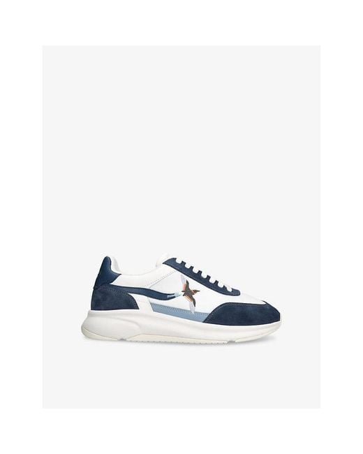 Axel Arigato Blue Genesis Neo Bird Suede And Leather Low-Top Runner Trainers for men