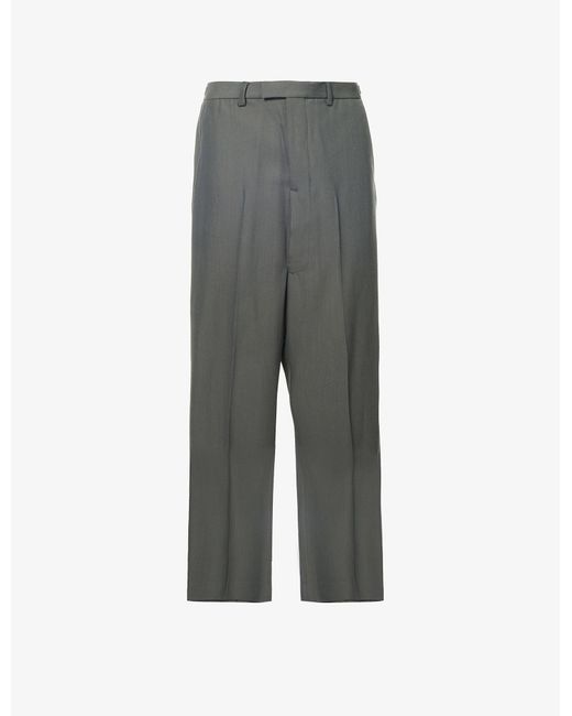 Acne Studios Denim Pressed-crease Darted-back Relaxed-fit Wide-leg ...