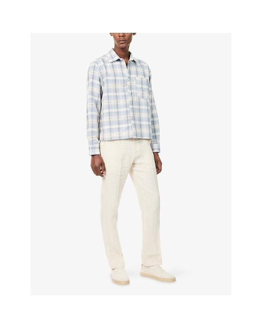 Percival White Jesse Boxy Linen And Cotton-Blend Shirt for men