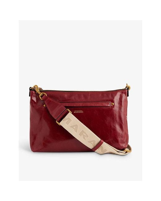 Isabel Marant Red Nessah Leather Shoulder Bag