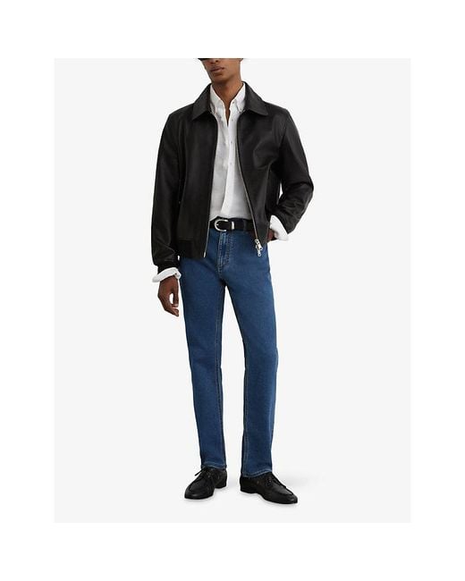 Reiss Blue Bishopsgate Tapered-Leg Slim-Fit Denim Jeans for men