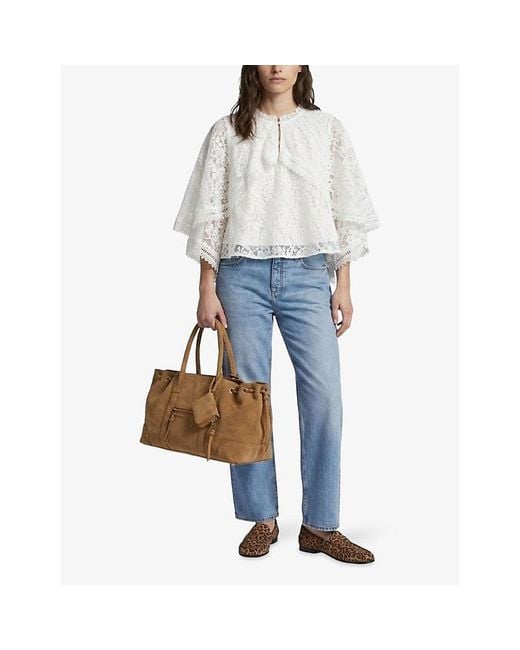 The Kooples Blue Faded-Wash Straight-Leg Mid-Rise Jeans