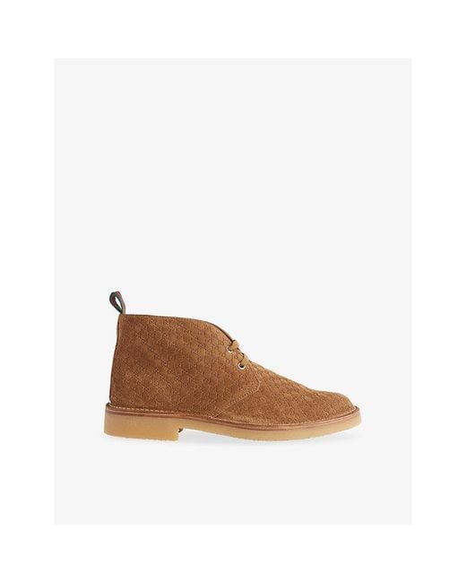 Gucci Brown Moreau Suede Ankle Boot for men