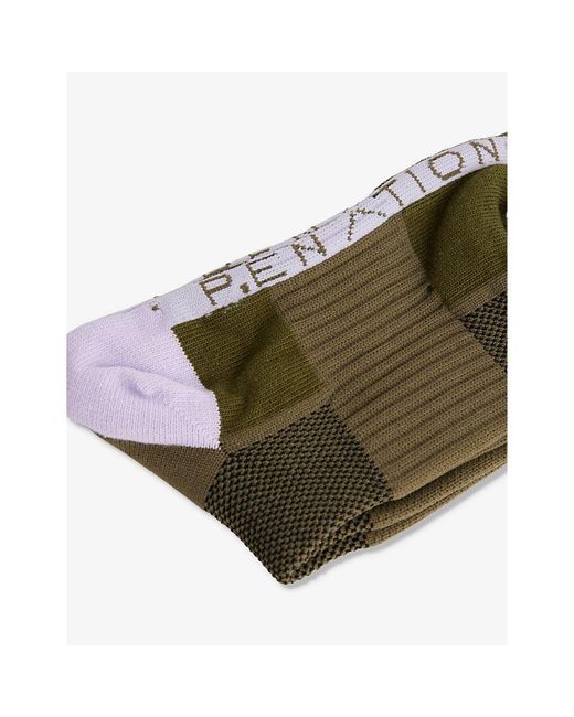 P.E Nation Green Backline Branded Stretch-woven Blend Socks