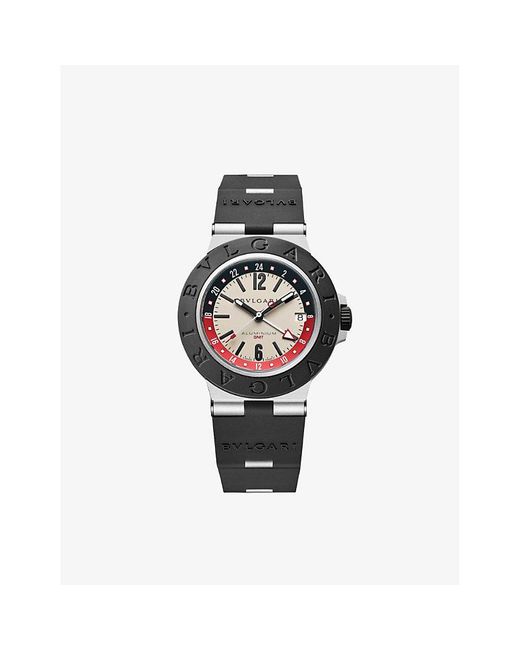 BVLGARI Black Re00041 Aluminium Gmt And Rubber Automatic Watch for men
