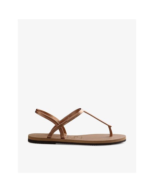 Havaianas Brown You Paraty Logo-embossed Rubber Sandals