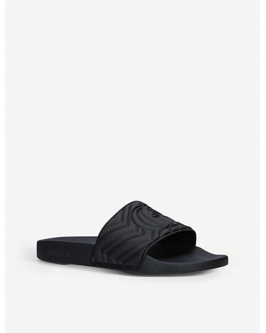 gucci black pursuit pool slides
