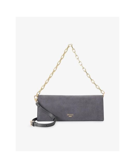 Dune White Bemuse Suede Shoulder Bag