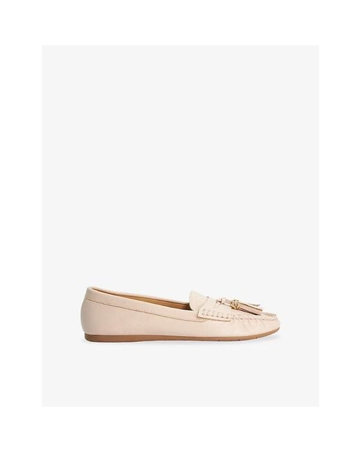 Dune Natural Geen Leather Penny Loafers