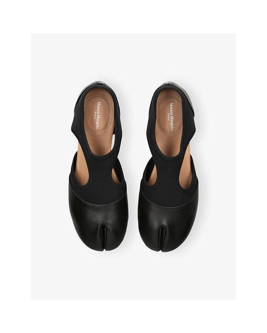 Maison Margiela Black Tabi Jazz Leather And Woven Loafers