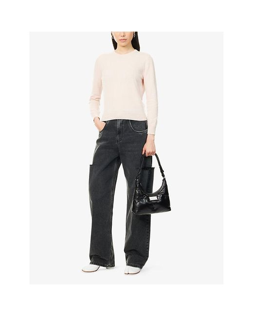 Maison Margiela Pink Round-Neck Regular-Fit Wool Jumper