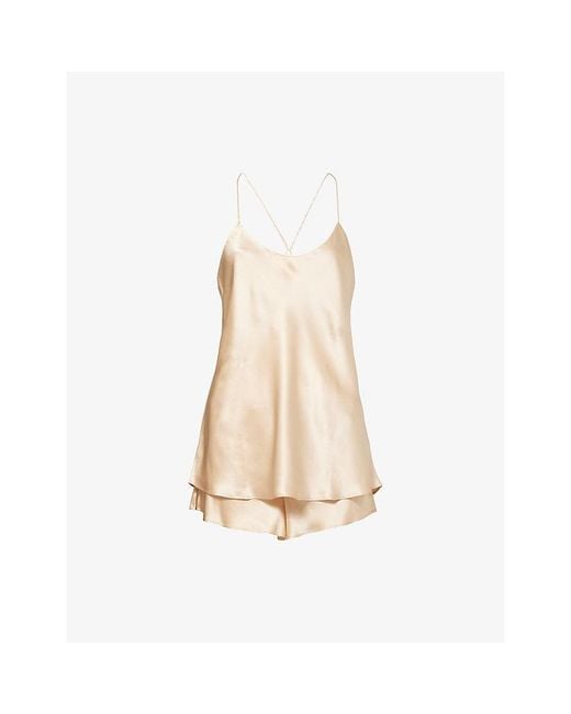 Olivia Von Halle Natural Bella Silk Pyjama Camisole Set
