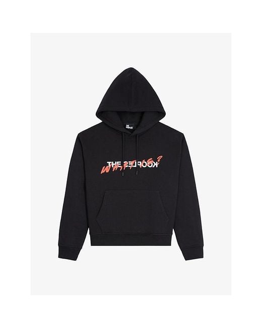 The Kooples Black Logo-Print Cotton Hoody