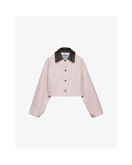 Prada Pink Canvas Blouson Jacket