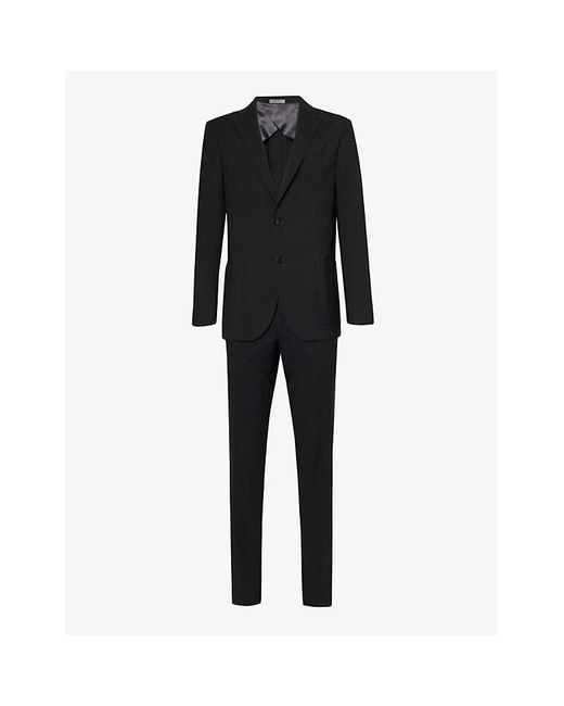 Corneliani Black Welt-pocket Notched-lapel Regular-fit Wool Suit for men