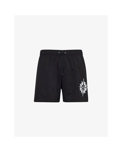 Amiri Black Star Logo-Print Swim Trunks for men