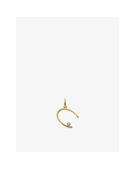 Monica Vinader Metallic Solitaire Initial C 18Ct Vermeil And Lab-Grown Diamond Pendant