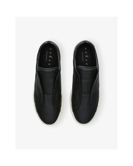 Hogan Black H668 Slip-On Leather Trainers for men