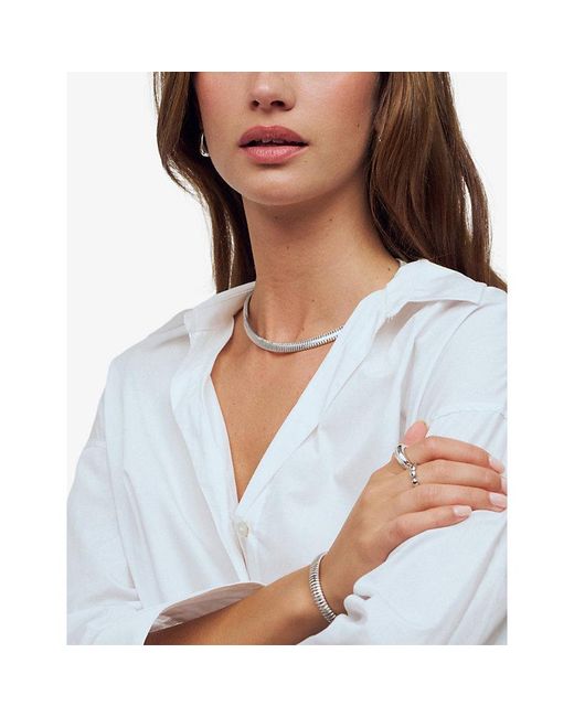 Sif Jakobs White Riva Rhodium-Plated Sterling- Necklace