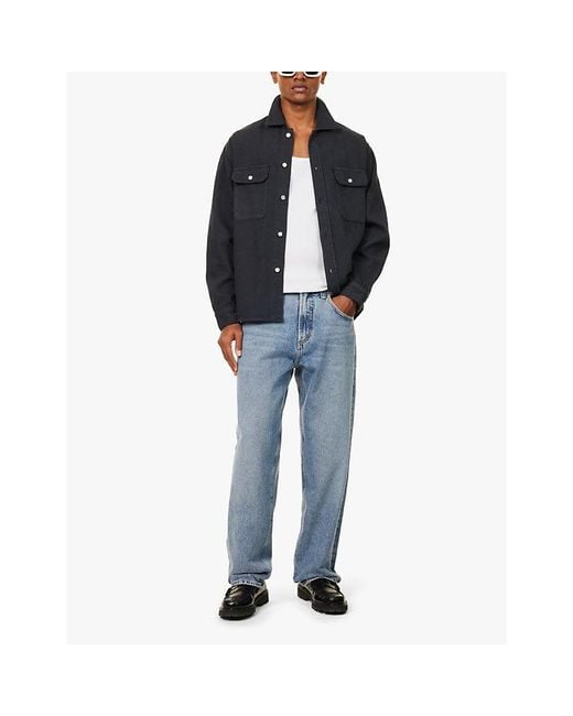 Agolde Blue Fusion Faded-Wash Tapered-Leg Denim Jeans for men