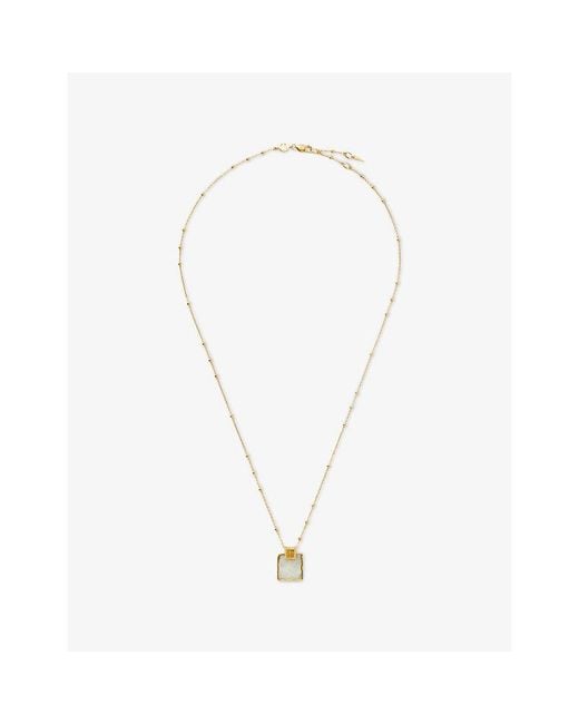 Missoma White Lena Charm Moonstone 18Ct-Plated Sterling Necklace