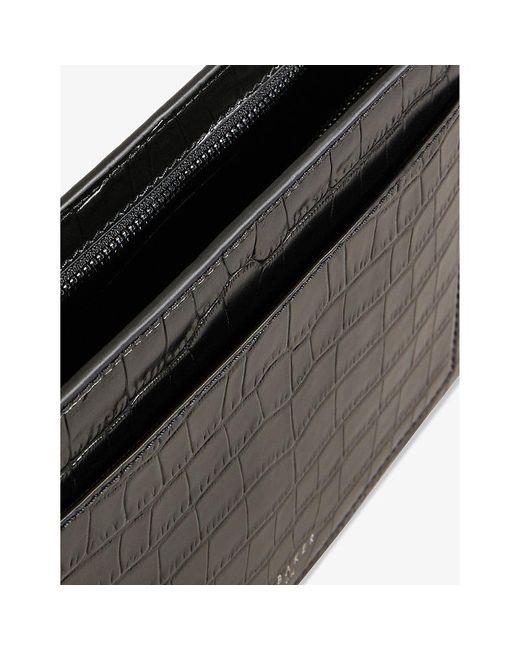 Ted Baker Logoprint Crocembossed Leather Wash Bag in Black for Men Lyst