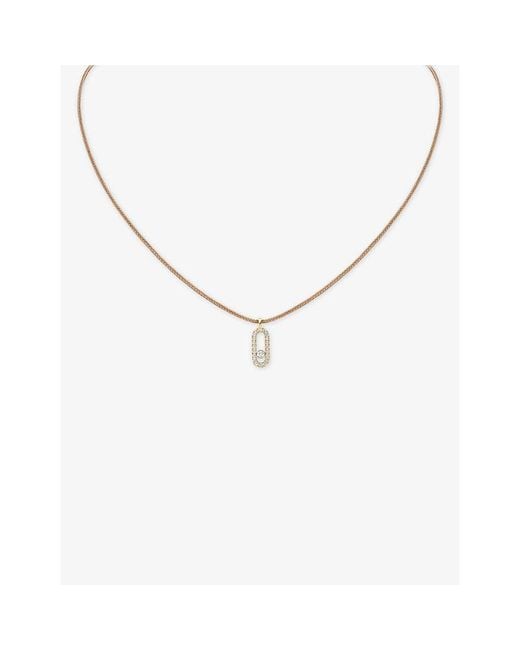 Messika Metallic Cares Pavé 18Ct- And 0.09Ct Diamond Cord Necklace