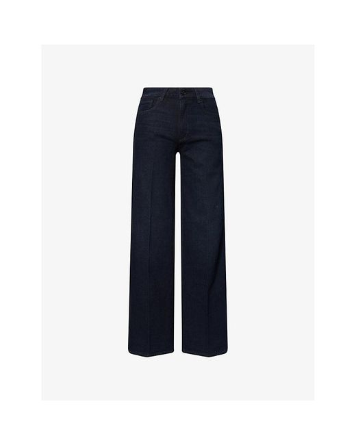PAIGE Blue Sasha Wide-Leg Denim Jeans