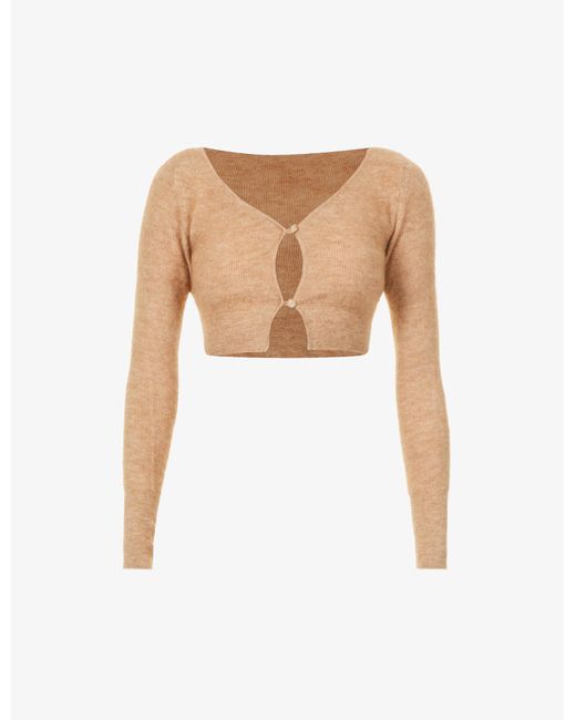 Jacquemus Wool Le Cardigan Alzou V-neck Mohair-blend Cardigan in Beige ...