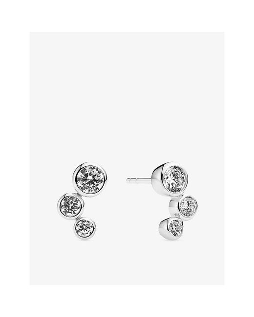 Sif Jakobs White Sardinien Tre Rhodium-Plated Sterling And Cubic Zirconia Stud Earrings