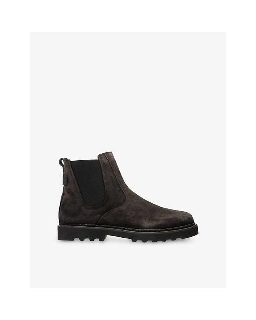 AllSaints Black Skiff Suede Chelsea Boots for men