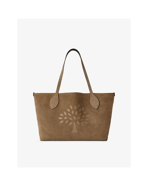 Mulberry Brown Small Tree Suede Tote Bag