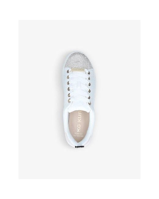 KG by Kurt Geiger Metallic Liza Logo-Embossed Low-Top Faux-Leather Trainers