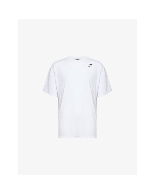 GYMSHARK White Arrival Oversized Woven T-Shirt for men