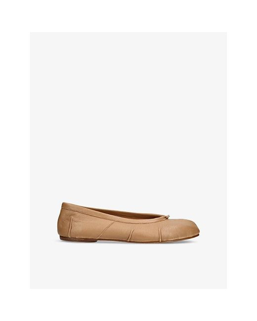 Maison Margiela Natural Tabi Split-Toe Leather Ballet Flats
