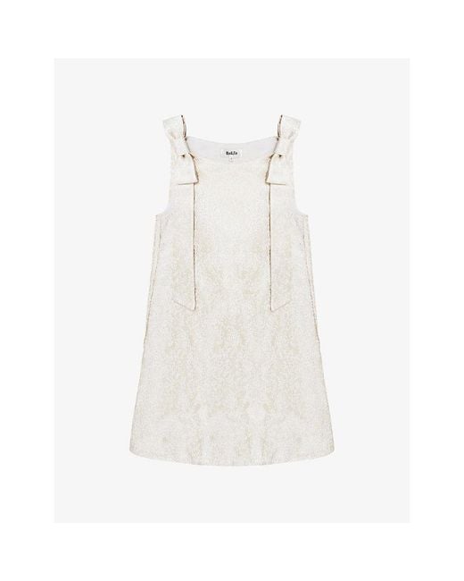 Ro&zo White Heidi Jacquard Woven Mini Dress