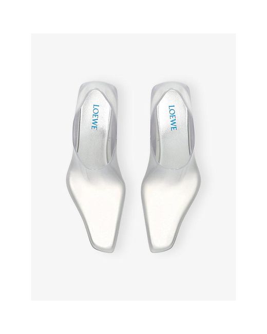 Loewe White Emily Aqua 45 Pvc Heeled Ankle Boots