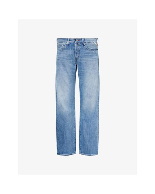 Replay Blue Deryck Straight-Leg Denim Jeans for men