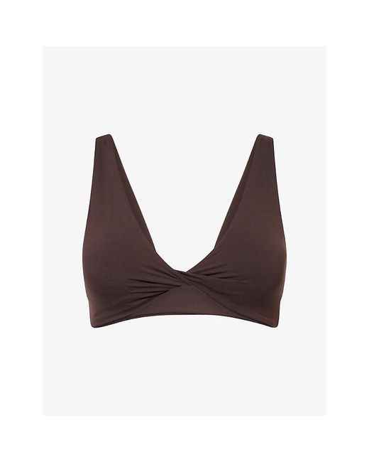 ADANOLA Brown Ultimate Twist-Front Sports Bra
