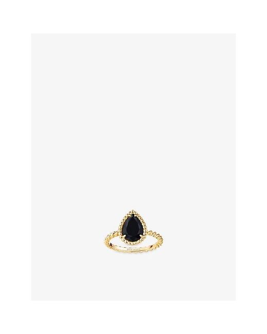 Boucheron Metallic Serpent Bohème S Motif 18Ct- 1.15Ct Onyx And 0.31Ct Diamond Ring