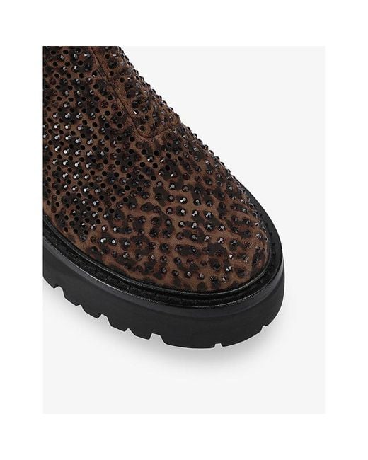 Kurt Geiger Brown Perfection Leopard-Print Suede Ankle Boots