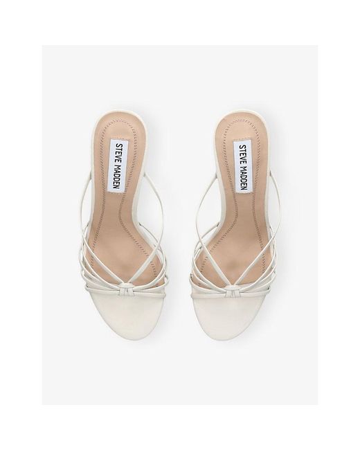 Steve Madden White Edna Heeled Leather Sandals