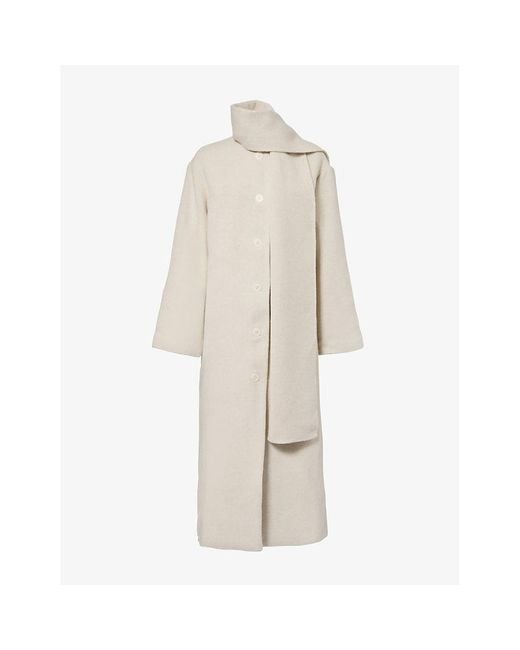 Reformation Natural Asher Round-Neck Wool-Blend Coat