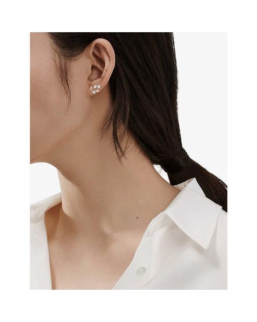 Tiffany & Co White Tiffany Victoria Diamond And 18Ct Rose- Earrings