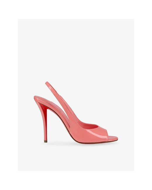 Christian Louboutin Pink Sofia Z 100 Patent-Leather Sling Leather Heeled Courts