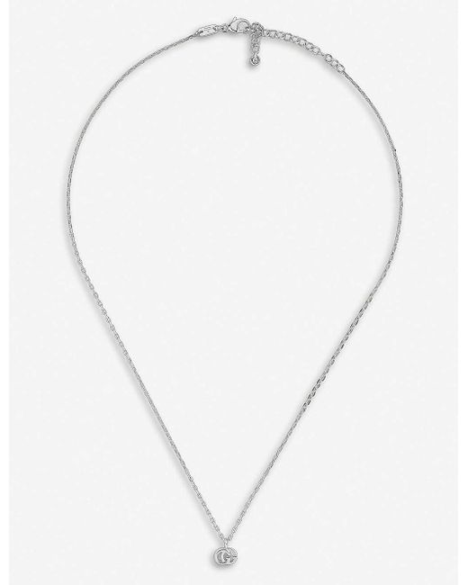 Gucci GG Running 18ct White-gold And White Diamond Necklace