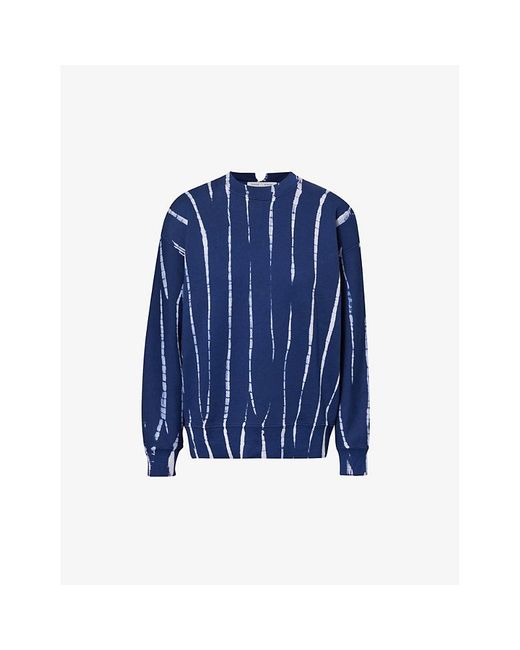 Proenza Schouler Blue Blake Striped-pattern Cotton-jersey Sweatshirt